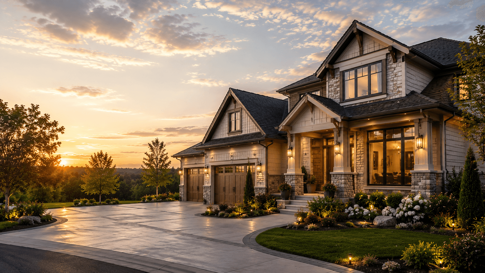 Expert residential contractor reviewing blueprints at a modern home construction site